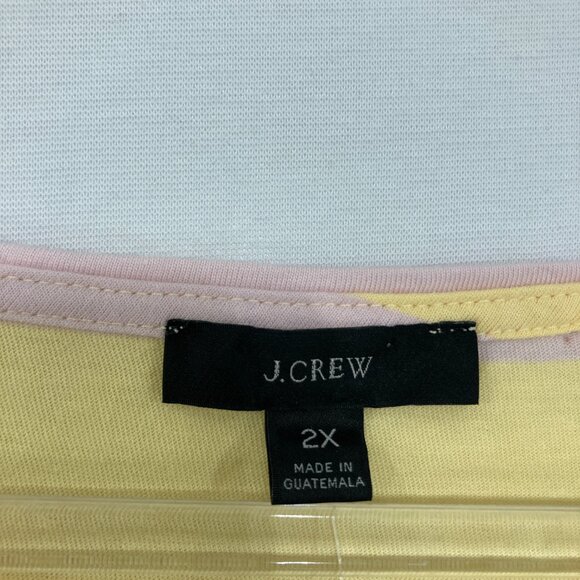 New J. Crew size 2X Striped Cotton Stretch Crew Neck Relaxed Long Sleeve Top - Picture 2 of 10